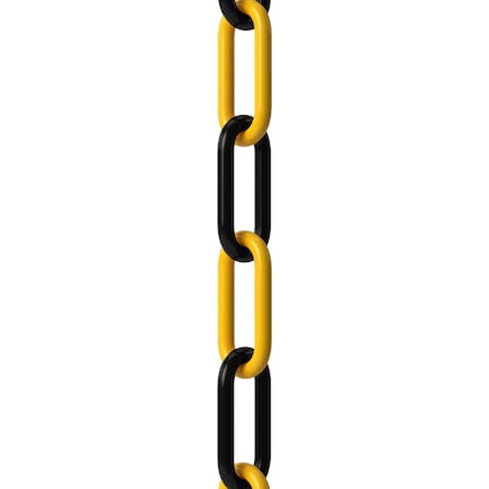 Black And Yellow Plastic Chain, 2 In, 125 Ft. Long